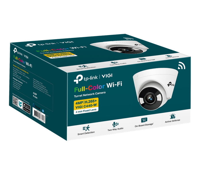 TP Link VIGI 4MP Full-Color Wi-Fi Turret Network Camera