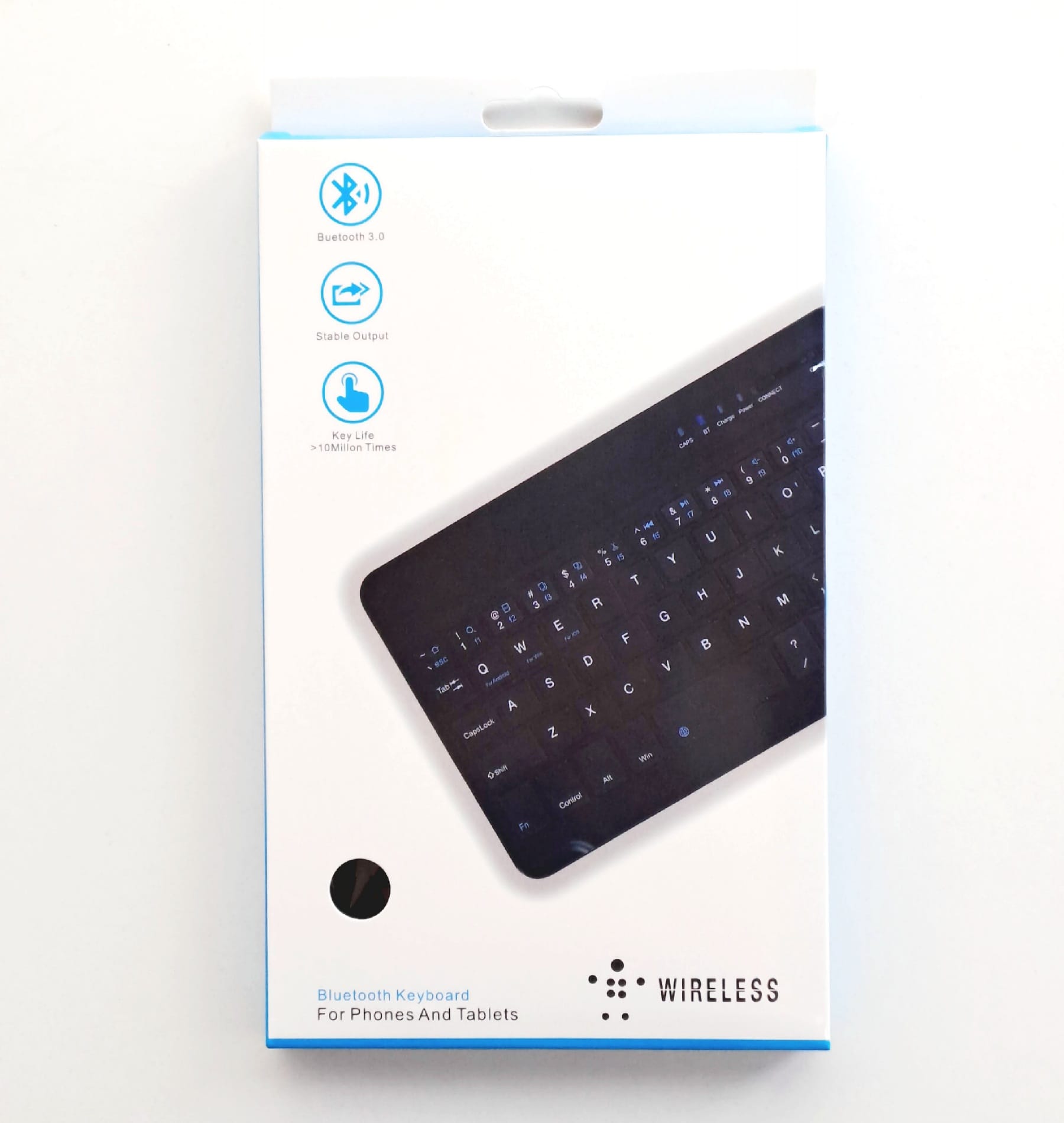 7” Wireless Bluetooth Keyboard for Phones and Tablets