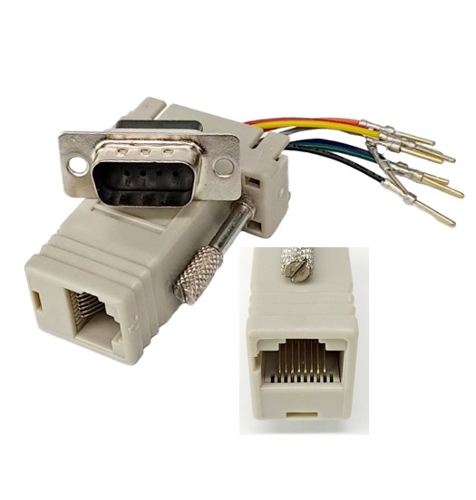 Modular 8P8C to DB9 Plug Adaptor Beige