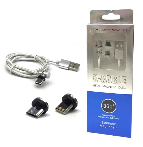 Magnetic Charging Cable Right Angle (Lightning, Type C, Micro USB) 1m