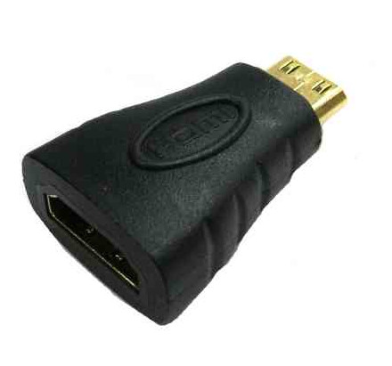 HDMI type C Plug to A Jack (Mini HDMI Male to HDMI Female) Adaptor 