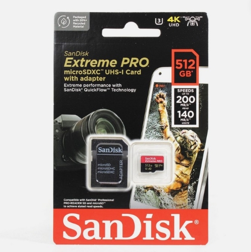 SanDisk Extreme PRO microSDXC UHS-I Card with adapter 512GB 