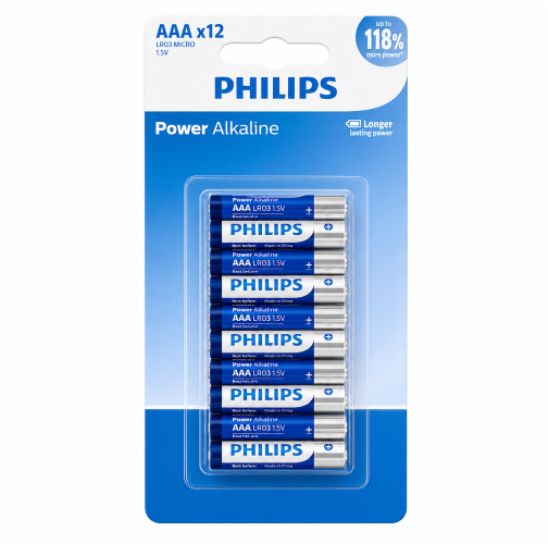 Philips Power 12AAA 1.5V Alkaline Battery 