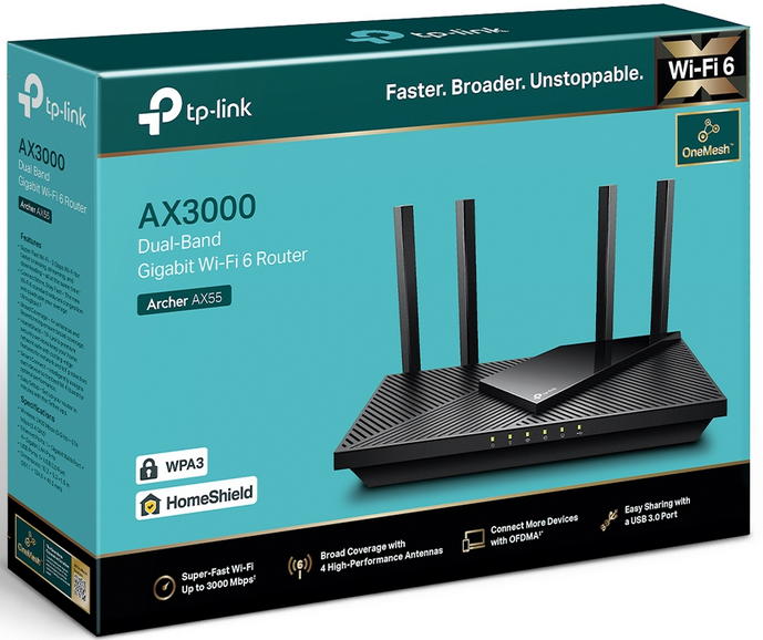 TP Link AX3000 Dual Band Gigabit Wi-Fi 6 Router