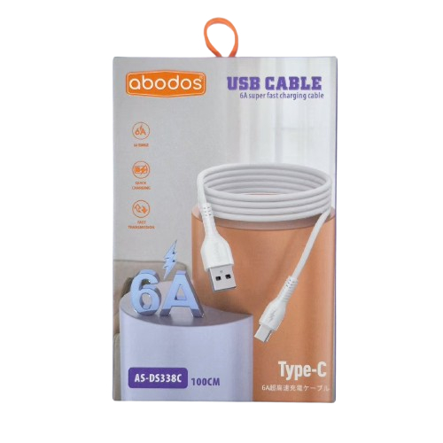 AS-DS338C abodos 6A USB to Type C Data Cable 1m White