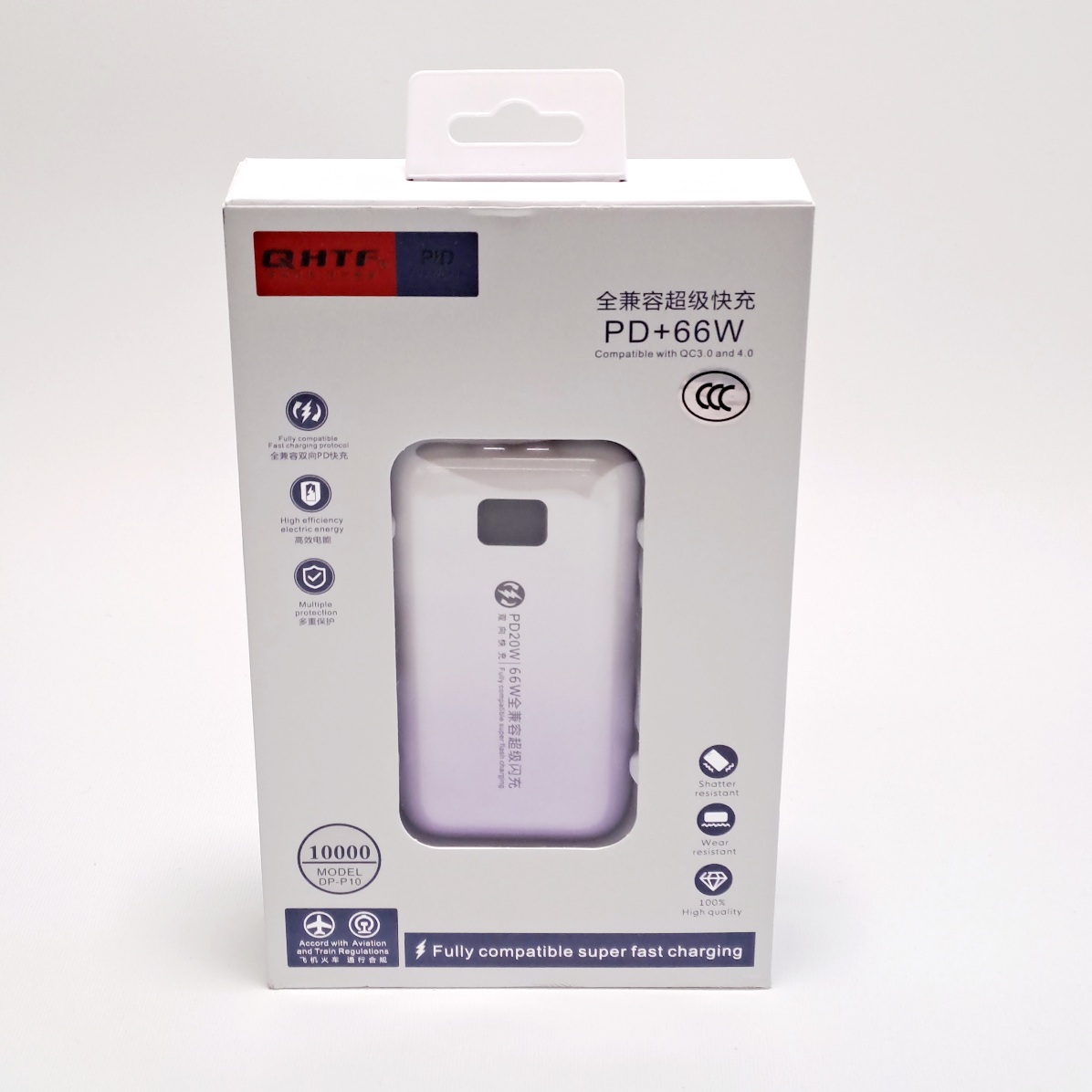 2-in-1 (Type C, Lightning) PD+66W Mini Power Bank