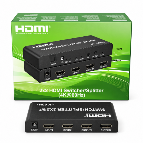 HDMI 4K 60Hz Switch/Splitter 2x2