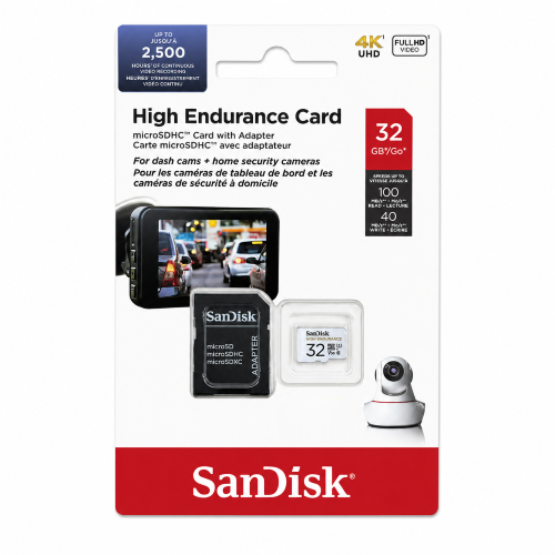 SanDisk High Endurance microSDXC 32GB UHS-I Card with Adapter