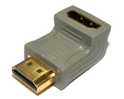 Moulded HDMI Plug to Jack Adaptor Right Angle