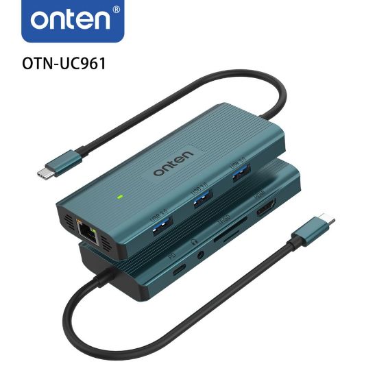 onten 9-in-1 USB-C Hub (4K30Hz HDMI + Gigabit RJ45 + 3xUSB3.0 + TF3.0 + SD3.0 + PD 100W + 3.5mm Audio)