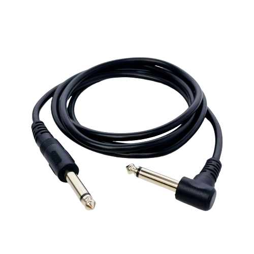 6.3mm Mono Plug to 6.3mm Right Angle Mono Plug 1.5m 