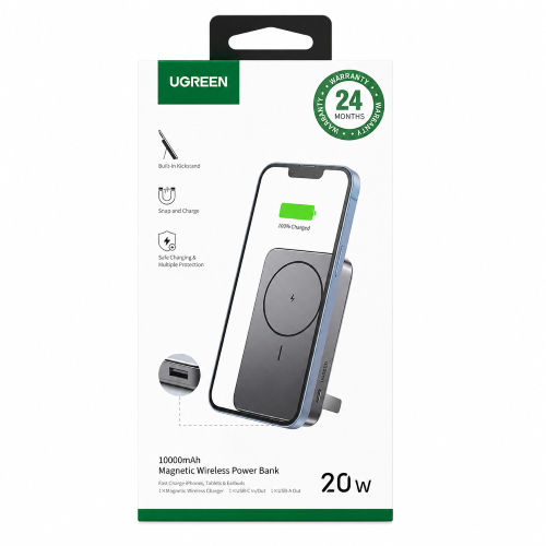 UGREEN 10K mAh Magnetic Wireless Powerbank (Space Grey)