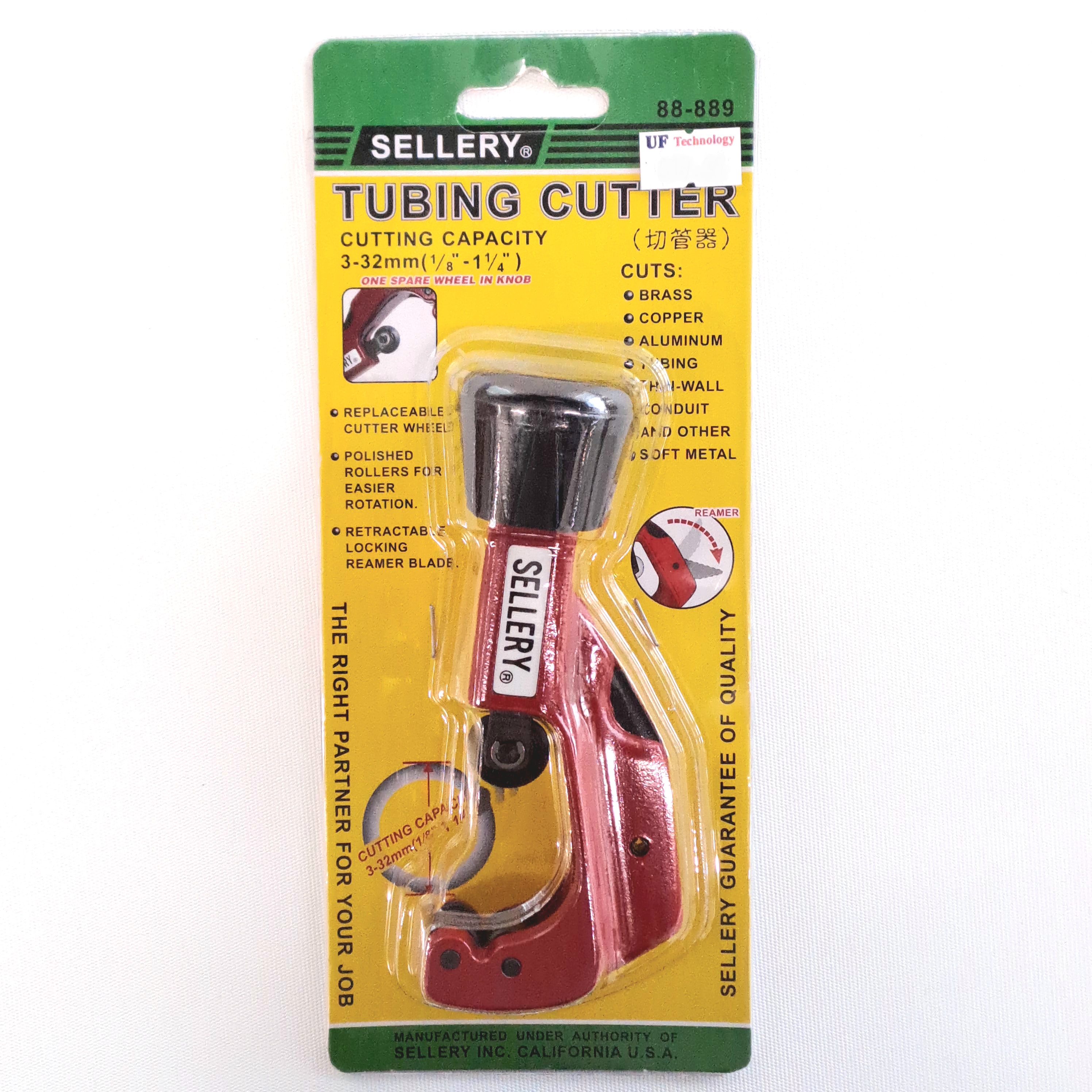 Sellery 88-889 Tubing Cutter, Cutting capacity: 1/8-1 1/4