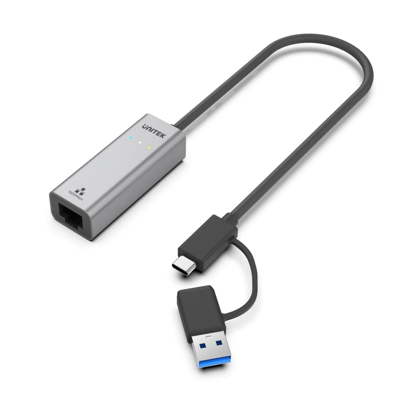 Unitek Twins USB-A/USB-C to Gigabit Ethernet Adapter