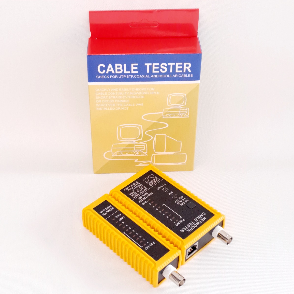 RJ45+RJ11+BNC Cable Tester