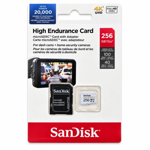 SanDisk High Endurance microSDXC 256GB UHS-I Card with Adapter
