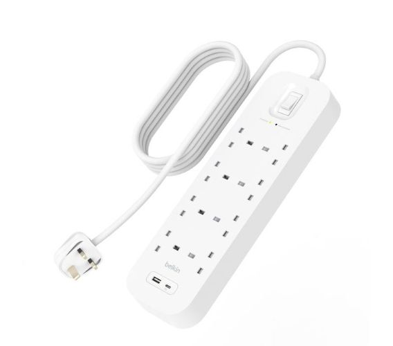 Belkin 8 Outlet Surge Protection Strip w USB A+C
