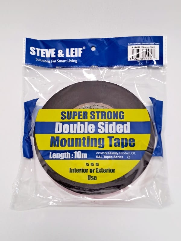S&L Double-Sided Foam Tape 24mm x 10m, Black