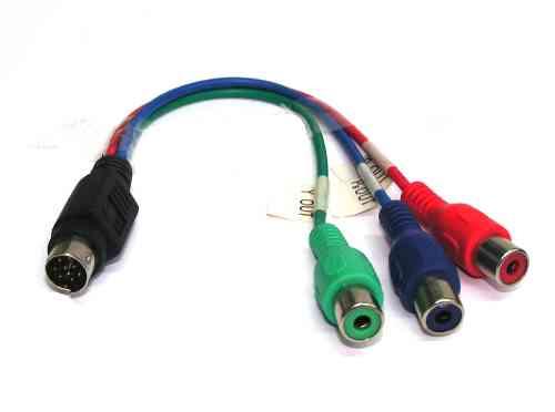 9 Pin Mini-Din to 3xRCA Jack Short Cable