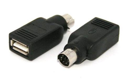 USB A Jack To Mini Din 6 Pin (PS2) Plug