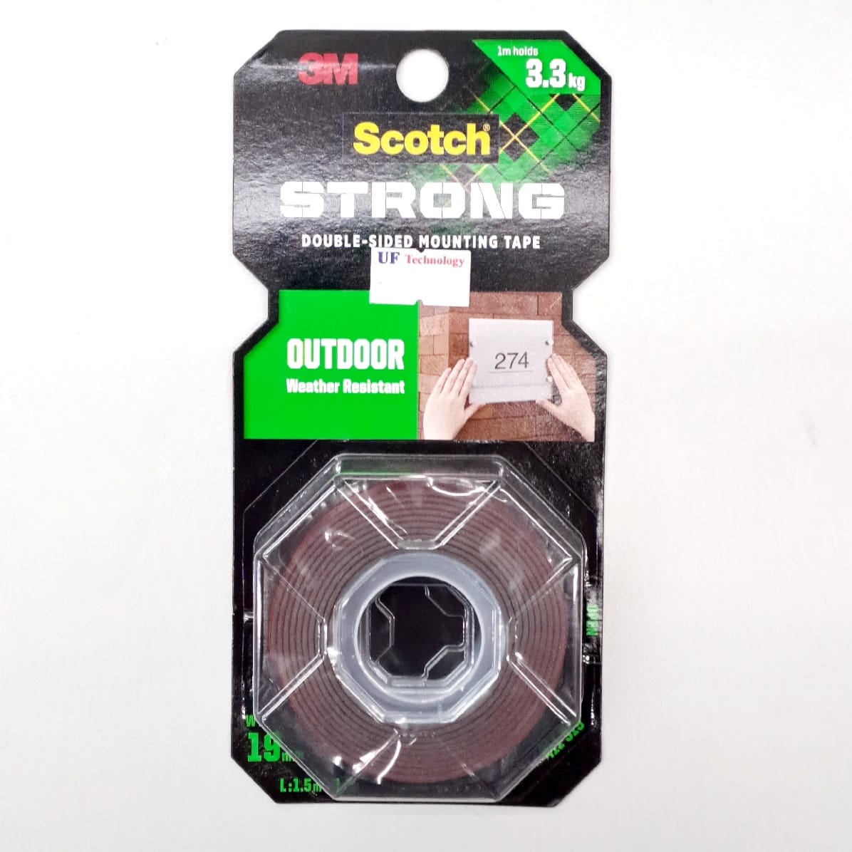 3M Scotch Outdoor Double-Sided Mounting Tape 19mmx1.5m 