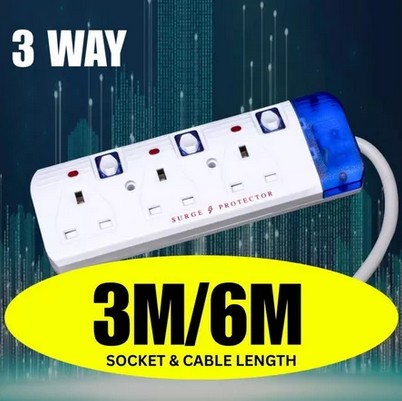 HOYO 3 Way 3 Pin 6m PSO surge protection (Blister bag)