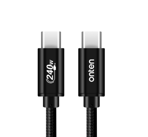 onten 240W USB-C to USB-C Super Fast Charging Data Cable Braided 1m