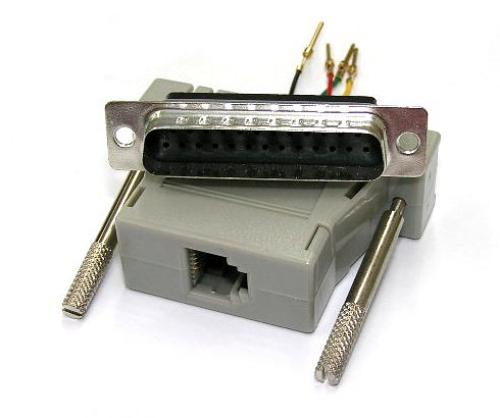 Modular 4P4C To D-Sub 25 Pin Plug Adaptor