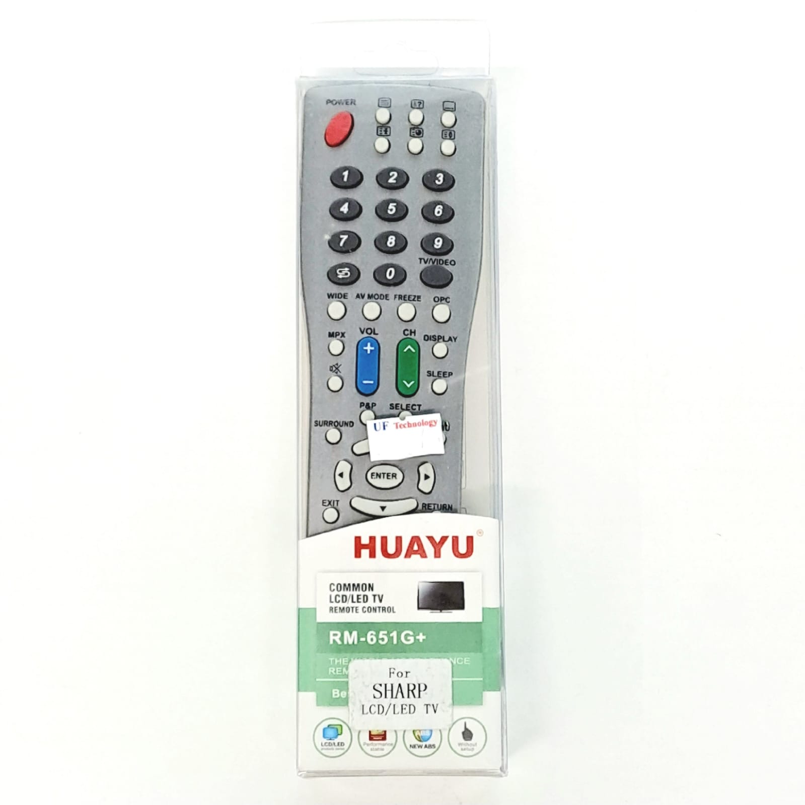 RM-651G+ Universal Remote Control for Sharp TVs