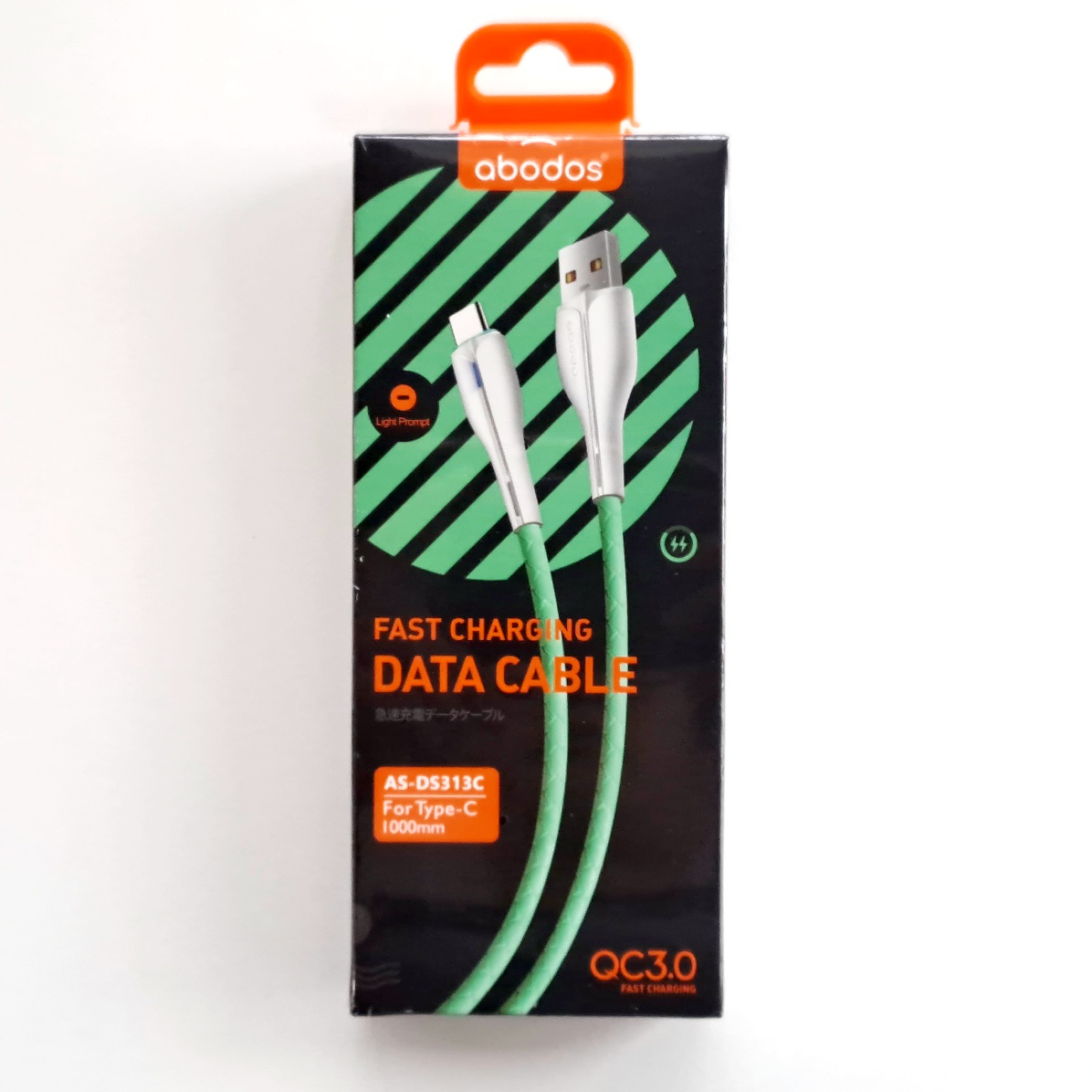 AS-DS313C abodos LED QC3.0 USB to Type C Data Cable 1m