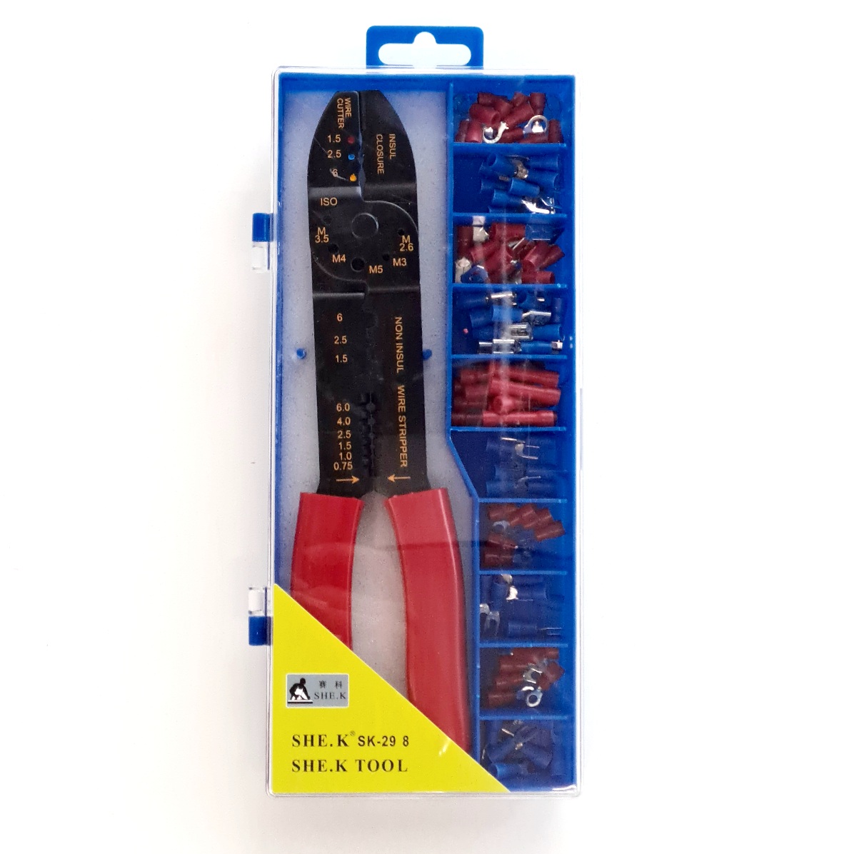 SK-298 5 Way Crimping Tool Set with 50pcs Insulated Terminals