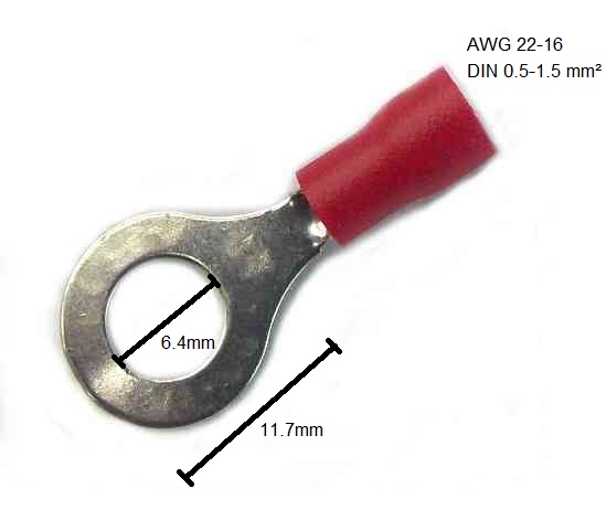 RV1.25-6 Insulated Ring Terminals