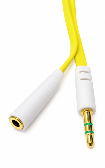 3.5mm Stereo M/F Flat Cable 1m (purple, yellow, blue, pink available)