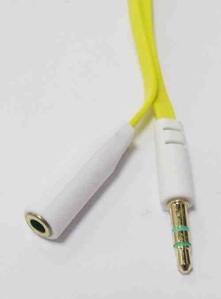 3.5mm Stereo M/F Flat Cable 1m (purple, yellow, blue, pink available)