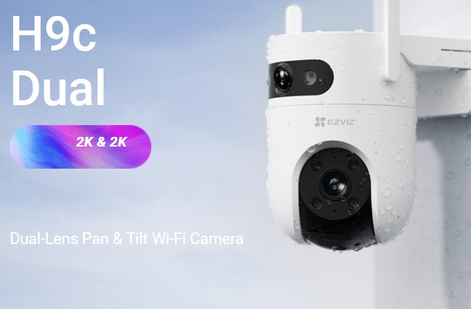 EZVIZ H9c Dual 2K (3MP+3MP) Dual-Lens Pan & Tilt Wi-Fi Camera