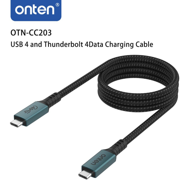 onten USB4 & Thunderbolt 4 Full-Featured 8K 100W 40Gbps Data Charging Cable Braided 1m