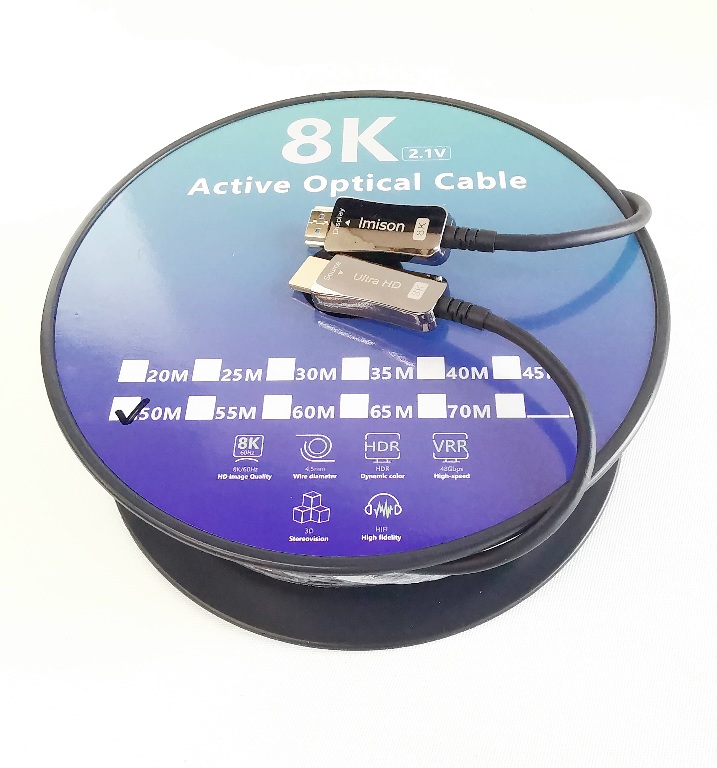 HDMI 8K 60Hz Active Optical Cable Male to Male 50m