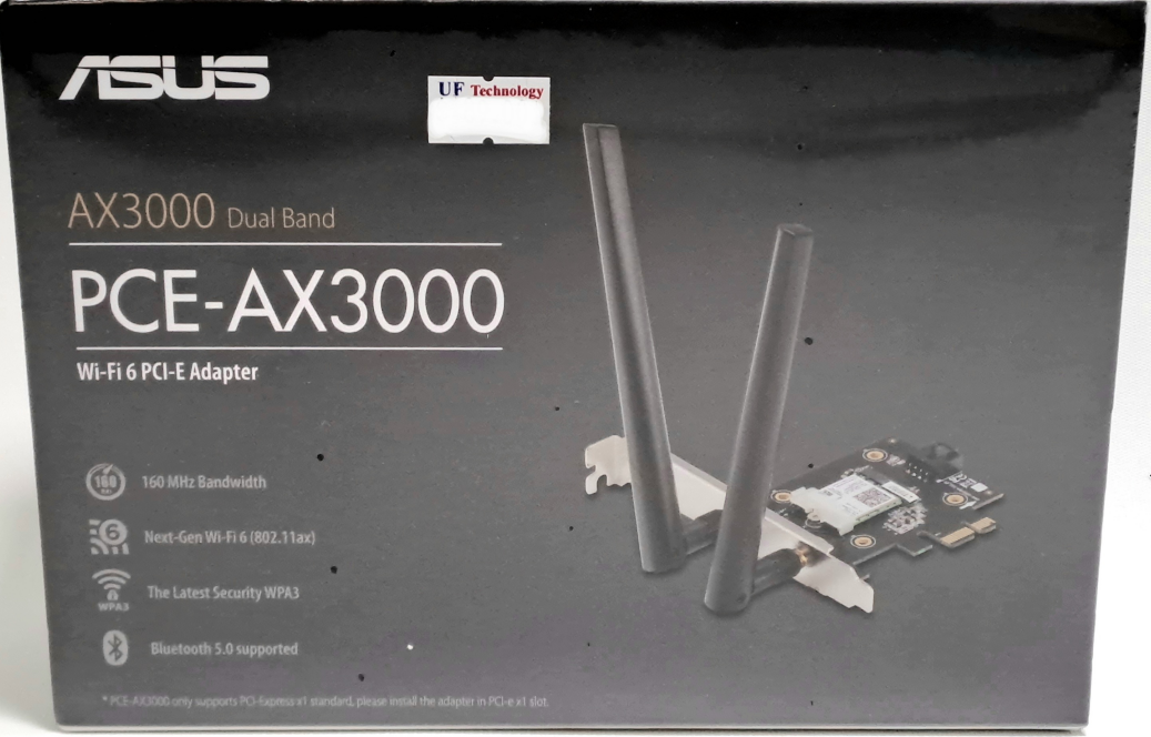 ASUS AX3000 Dual Band PCI-E WiFi 6 Adapter, Supporting 160MHz, Bluetooth 5.0