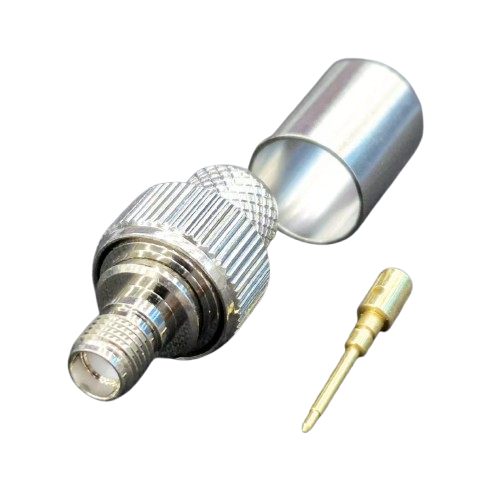 SMA Jack Crimp Reverse Polarity LMR400 Silver