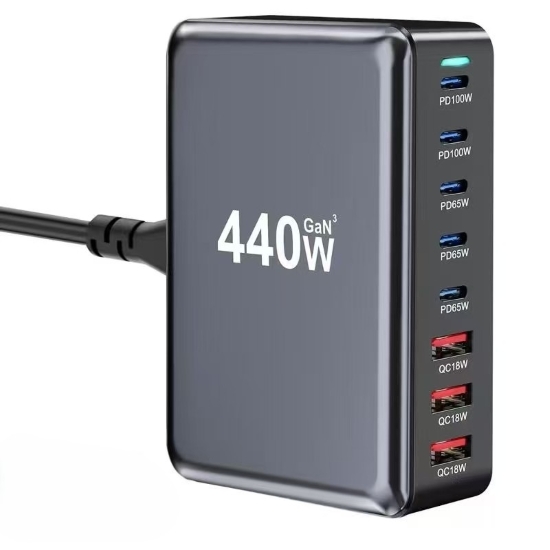 440W GaN 8-Port Desktop Charger (3xUSB-A + 5xUSB-C)