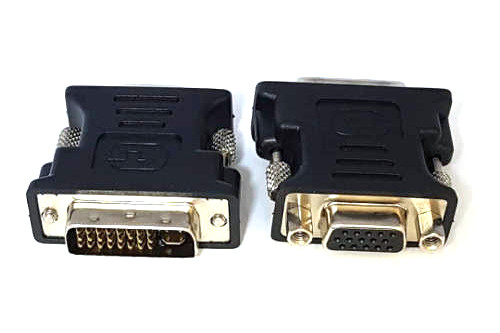 DVI 24+5 Pin Plug to HD D-Sub 15 Pin Jack Adaptor (Black)