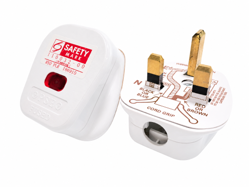 Rewirable Plug Top w/Neon – White