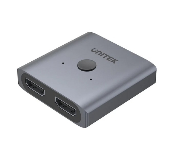 Unitek 4K60Hz Aluminium HDMI 2.0 Switch 2-To-1 Bi-Directional