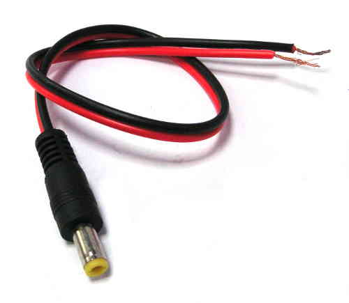 DC5.5x2.1mm Plug Pig Tail Red & Black Cable