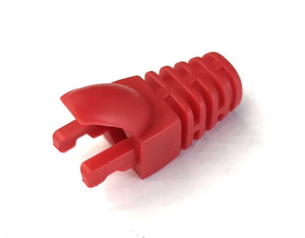 RJ45 Cable Boot Insert Type Red with Hook