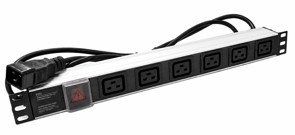 19 Inch Power Panel 6 Way IEC 16A C19 Socket to IEC 16A C20 Plug WT-2270A