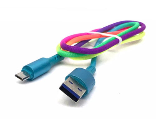 USB to Micro USB Data & Charging Cable (Rainbow Colour) 1m