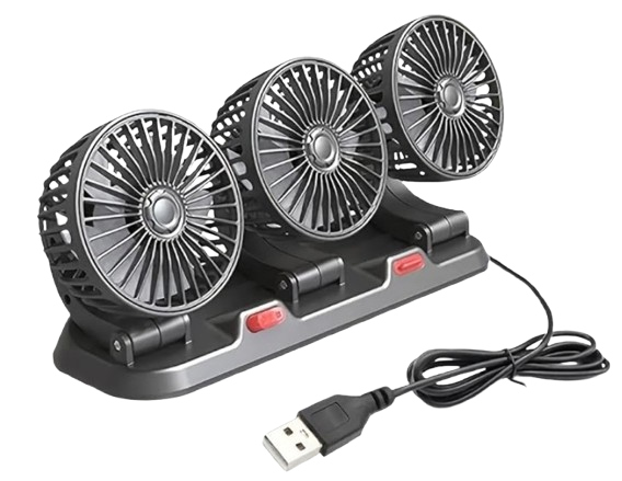 USB Car Triple Head Fan F4310