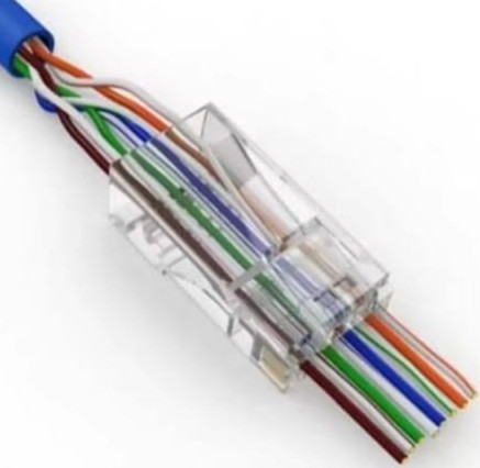 K6 Pass Through EZ 8P8C Cat 6 RJ45 Modular Plug 