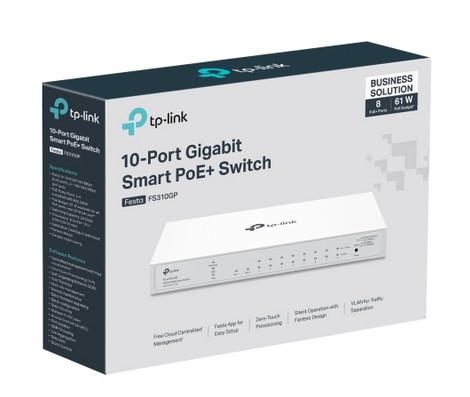 TP Link 10-Port Gigabit Smart Switch with 8-Port PoE+